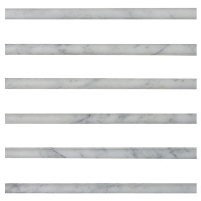 Carrara White Italian Marble Bullnose Pencil Molding Polished