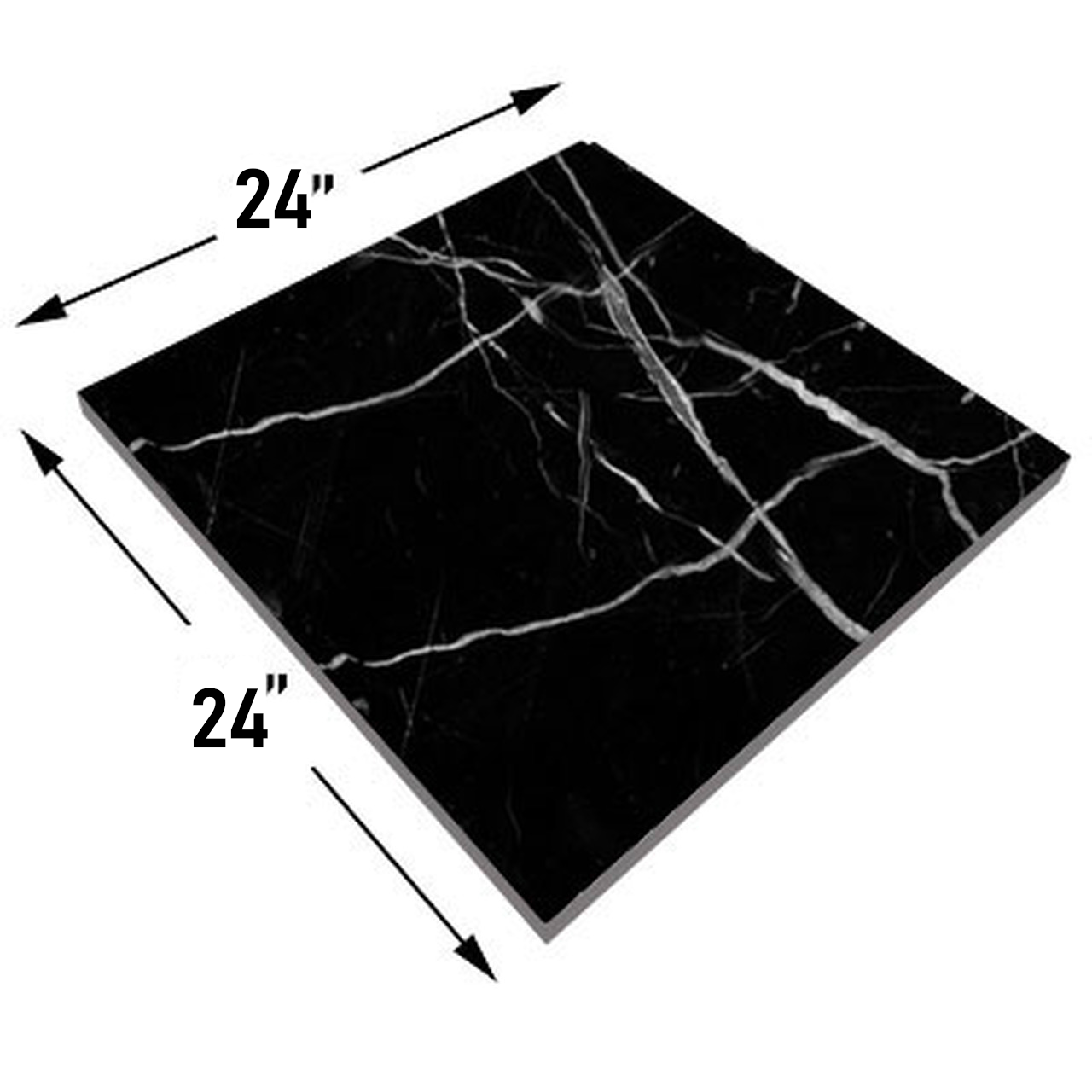 24x24 Nero Marquina Black Marble Tile Honed
