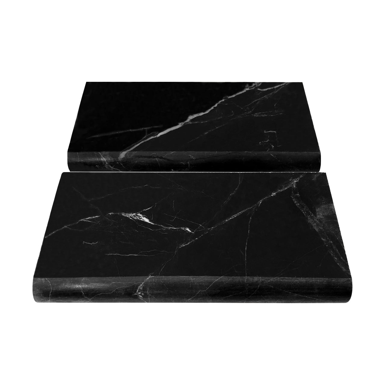 Nero Marquina Black Marble 3" x 6" Bullnose Trim Tile Honed