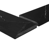 Nero Marquina Black Marble 3" x 6" Bullnose Trim Tile Polished