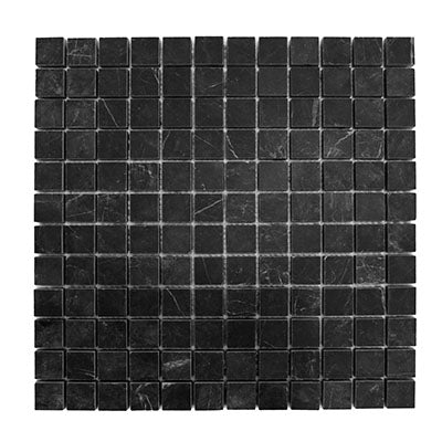 Nero Marquina Black Marble 1x1 Mosaic Tile Polished