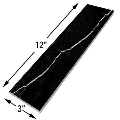 3x12 Nero Marquina Black Marble Tile Honed