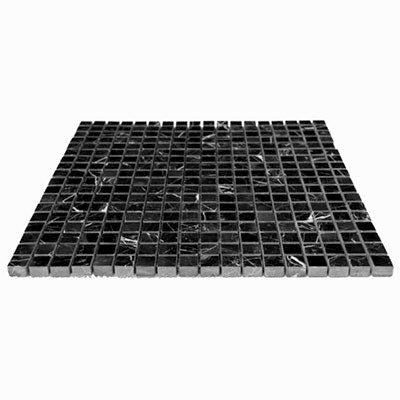 Nero Marquina Black Marble 5/8x5/8 Mosaic Tile Polished