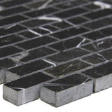 Nero Marquina Black Marble Mini Brick Mosaic Tile Polished