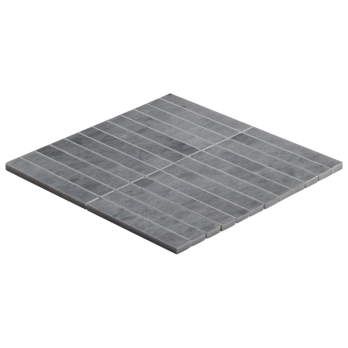 Bardiglio Gray Marble 1x6 Stacked Mosaic Tile Honed