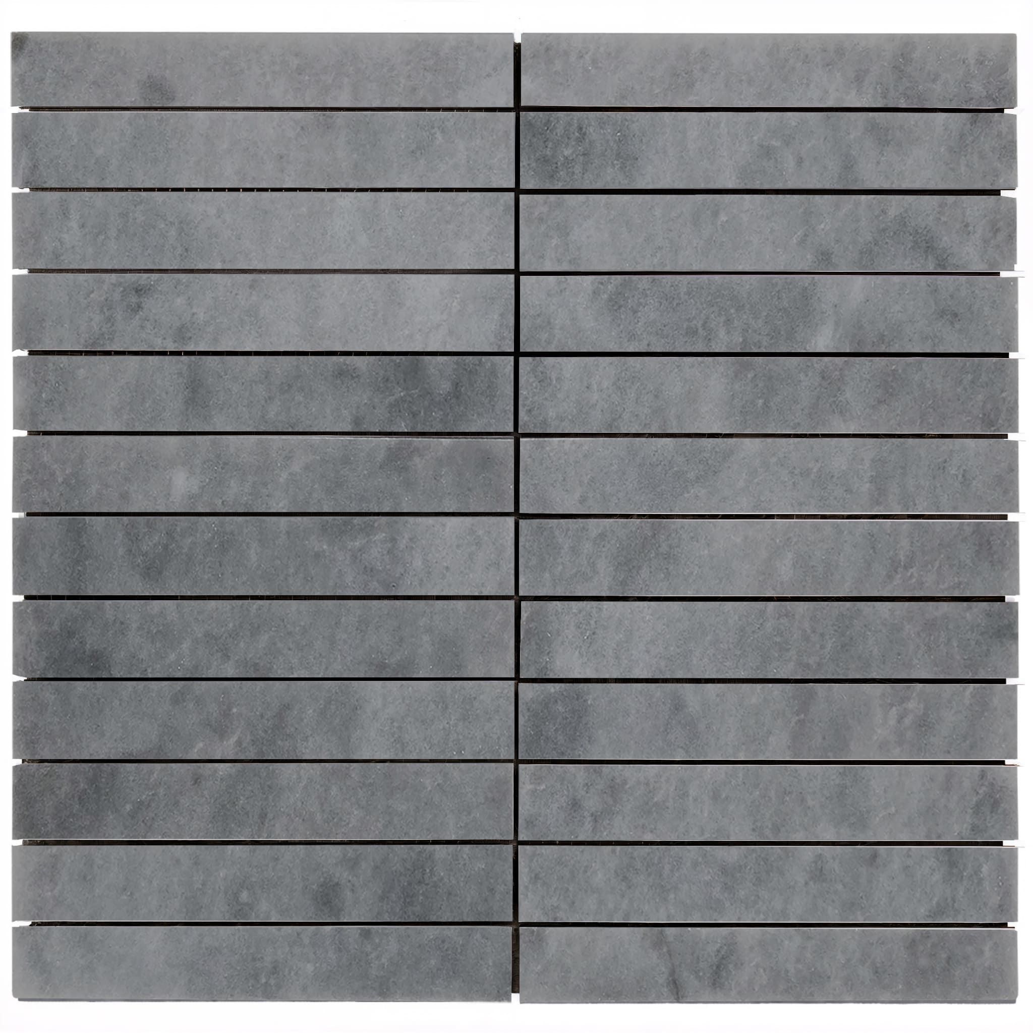 Bardiglio Gray Marble 1x6 Stacked Mosaic Tile Honed