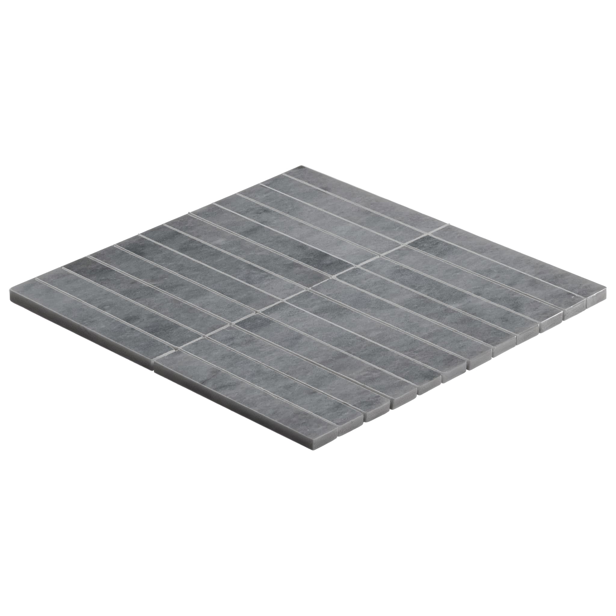 Bardiglio Gray Marble 1x6 Stacked Mosaic Tile Polished