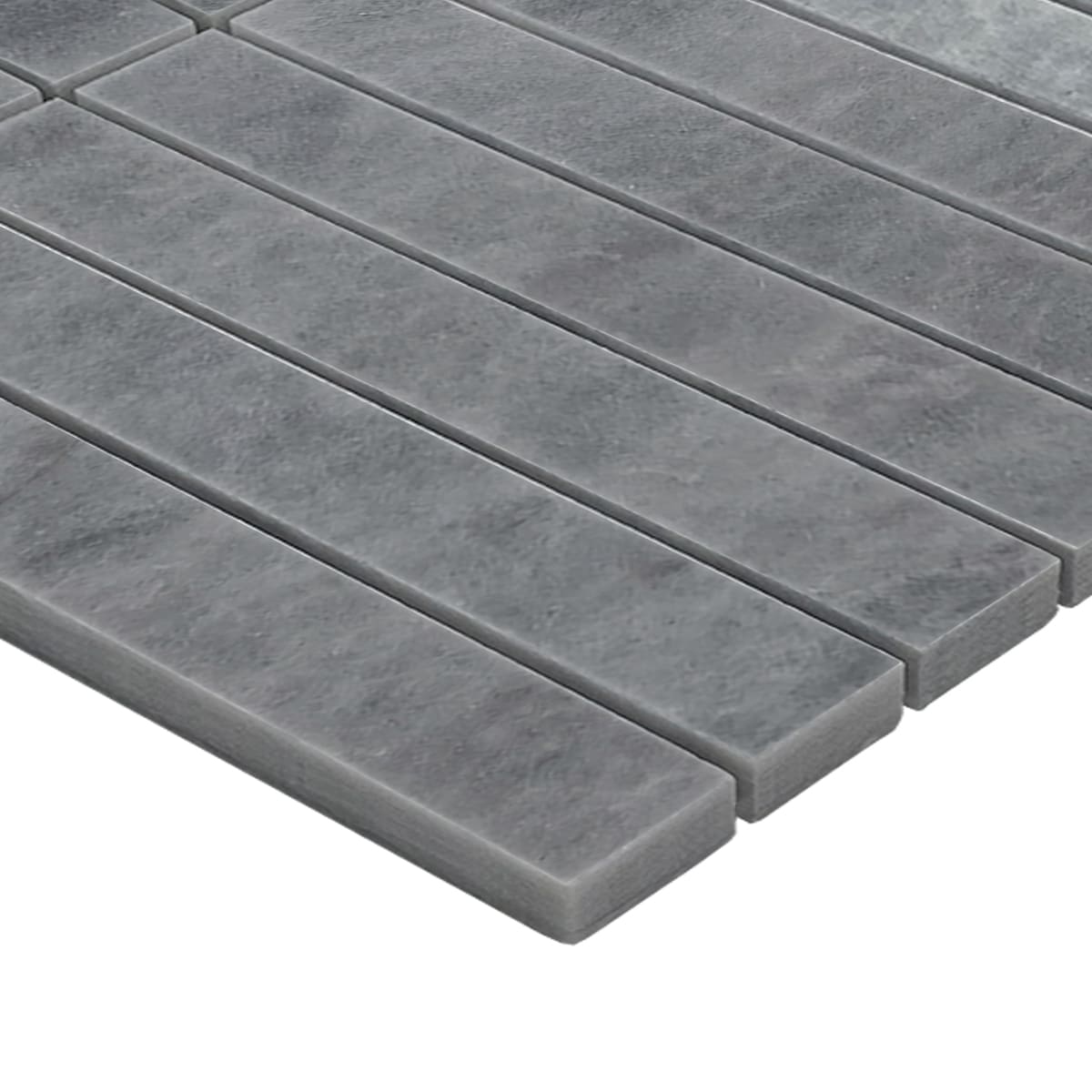 Bardiglio Gray Marble 1x6 Stacked Mosaic Tile Polished
