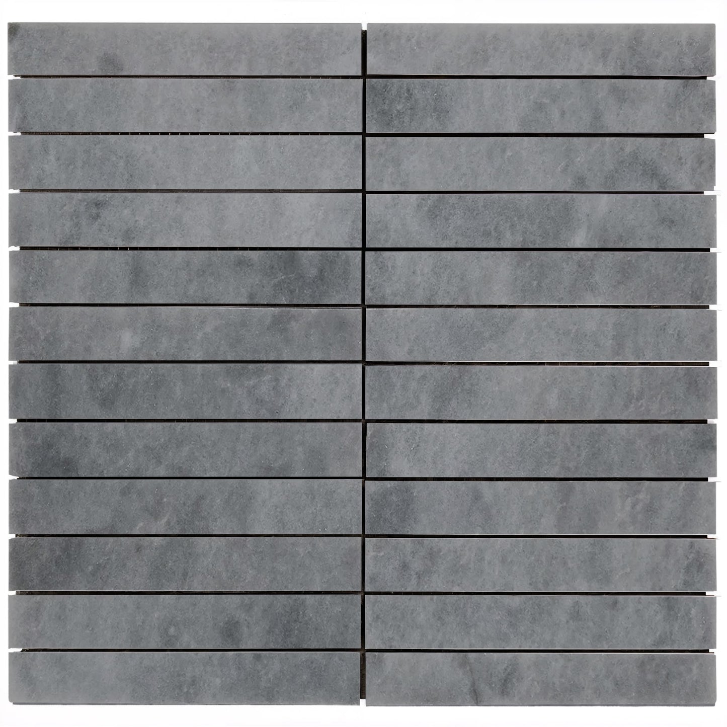 Bardiglio Gray Marble 1x6 Stacked Mosaic Tile Polished