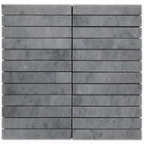 Bardiglio Gray Marble 1x6 Stacked Mosaic Tile Polished