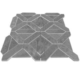 Bardiglio Gray Marble Geometrica Mosaic Tile Honed