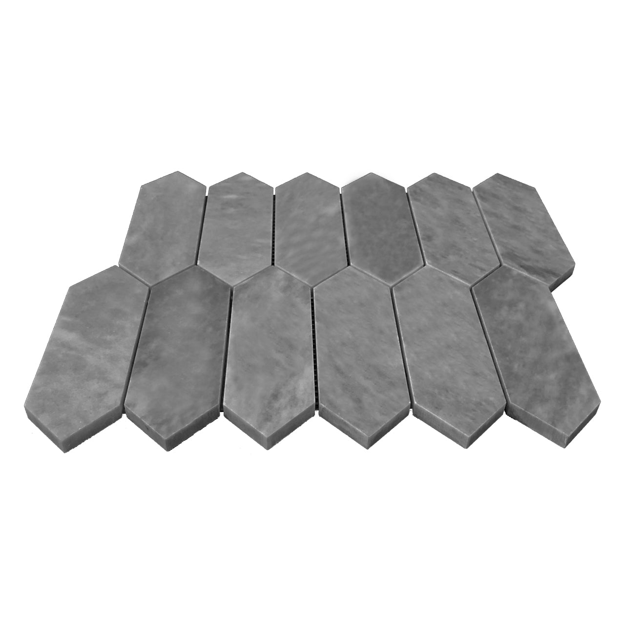Bardiglio Gray Marble Picket Mosaic Tile Polished