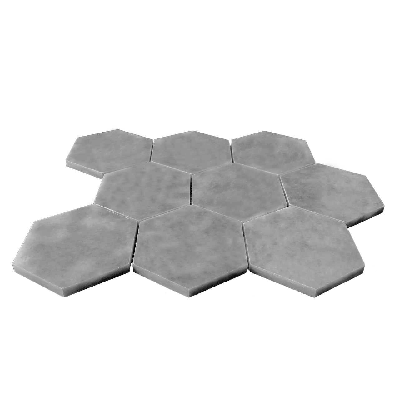 Bardiglio Gray Marble 4" Hexagon Mosaic Tile Honed
