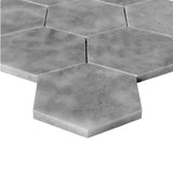 Bardiglio Gray Marble 4" Hexagon Mosaic Tile Polished