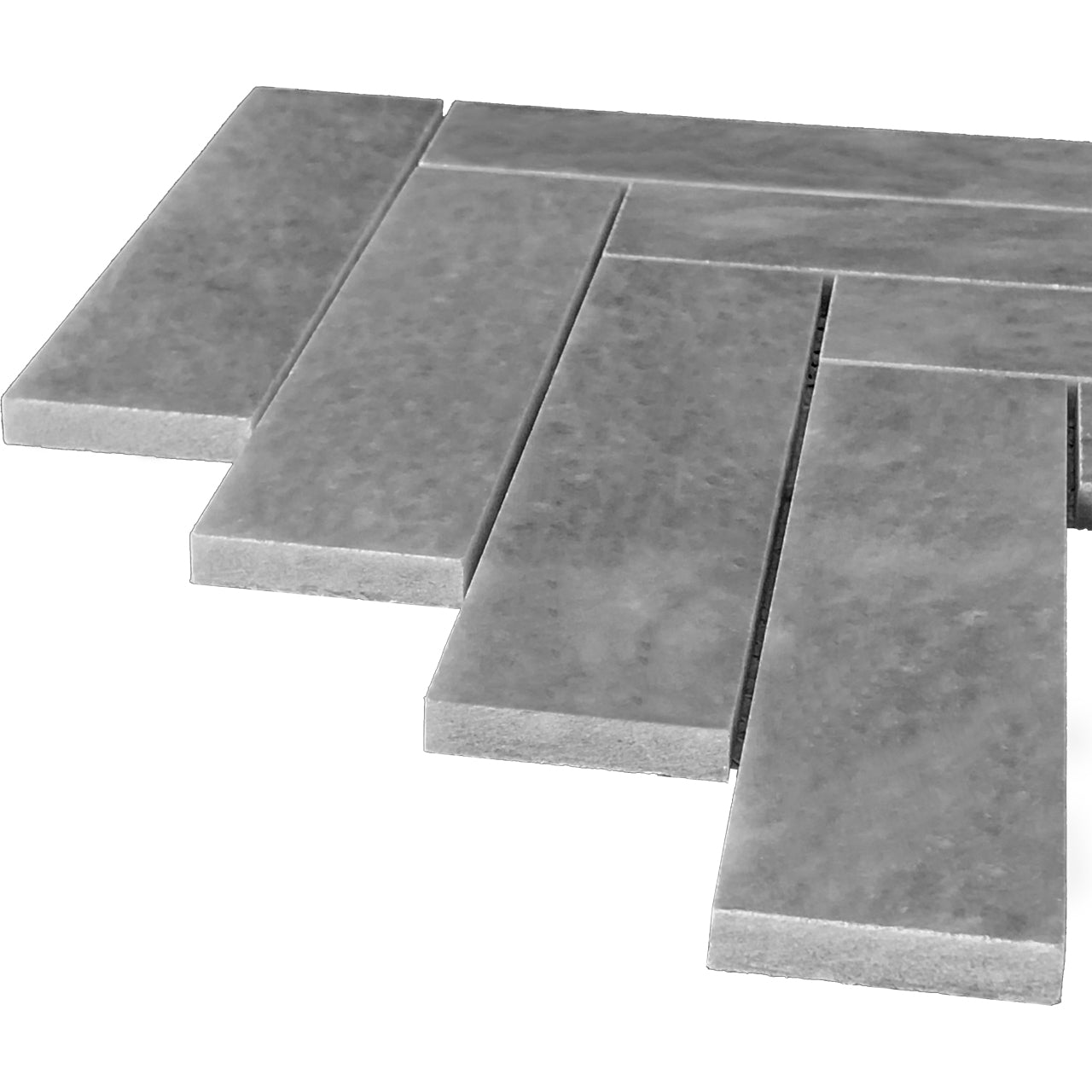 Bardiglio Gray Marble 2" x 8" Herringbone Mosaic Tile Polished