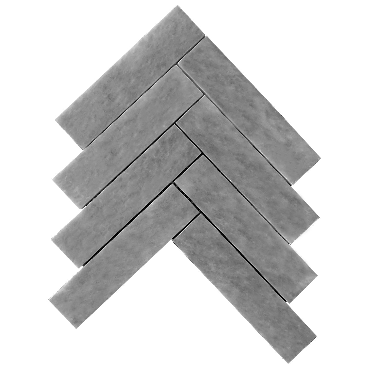 Bardiglio Gray Marble 2" x 8" Herringbone Mosaic Tile Honed