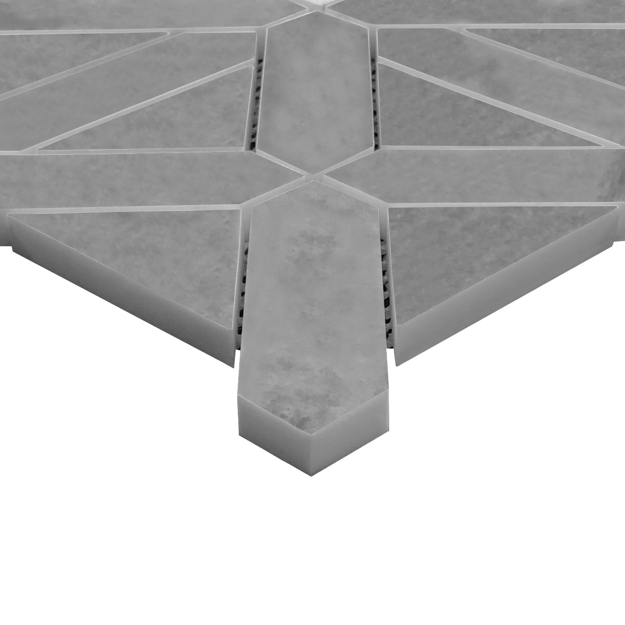 Bardiglio Gray Marble Geometrica Mosaic Tile Polished