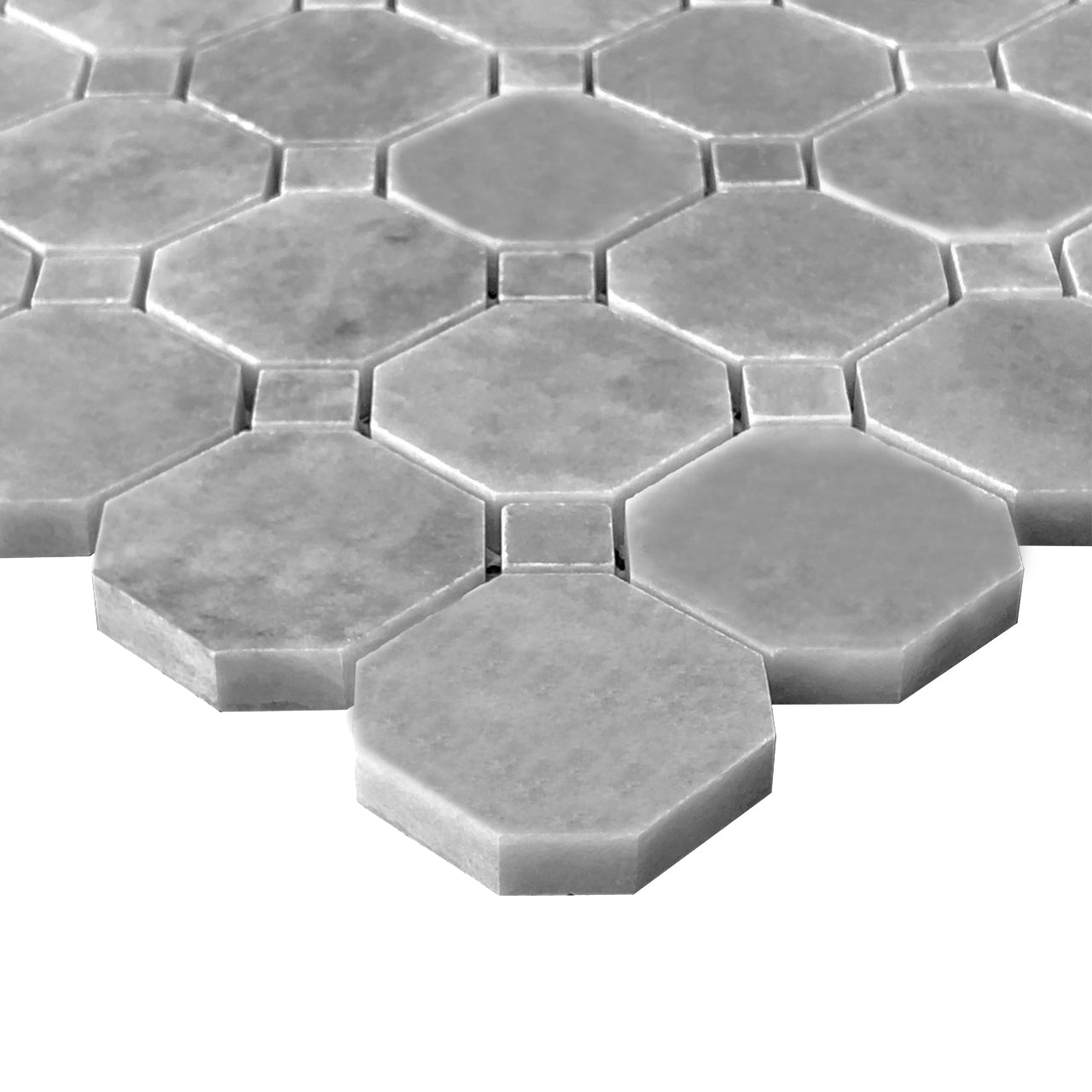 Bardiglio Gray Marble Octagon Mosaic Tile Polished