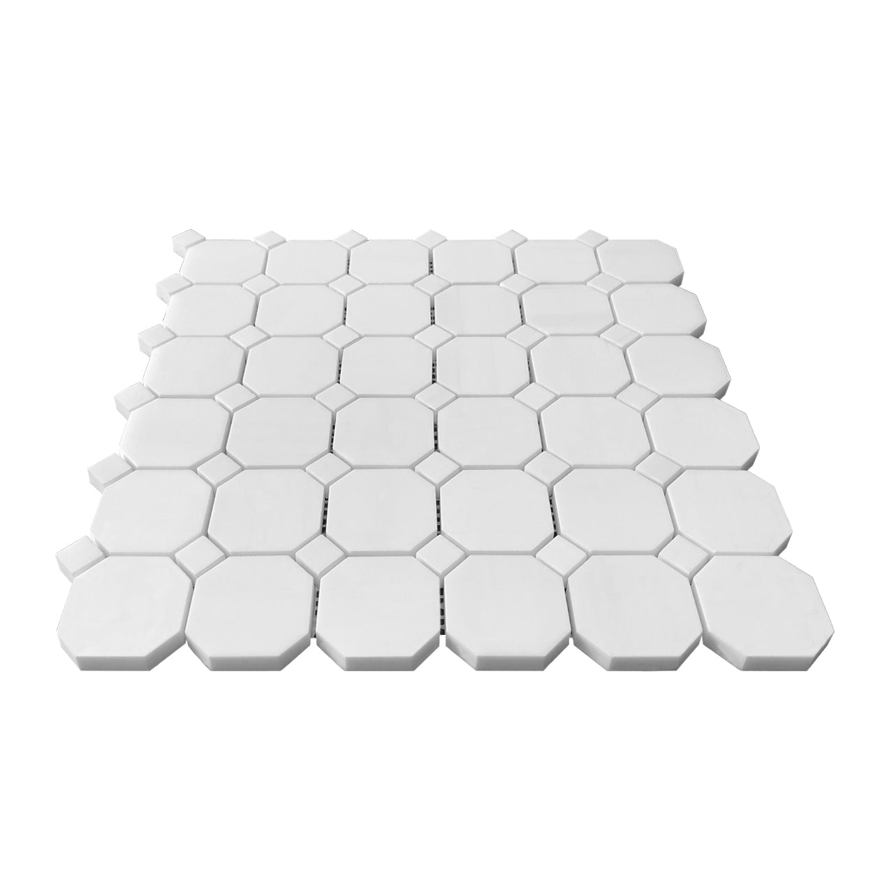 Bianco Dolomite Marble Octagon Mosaic Tile Polished