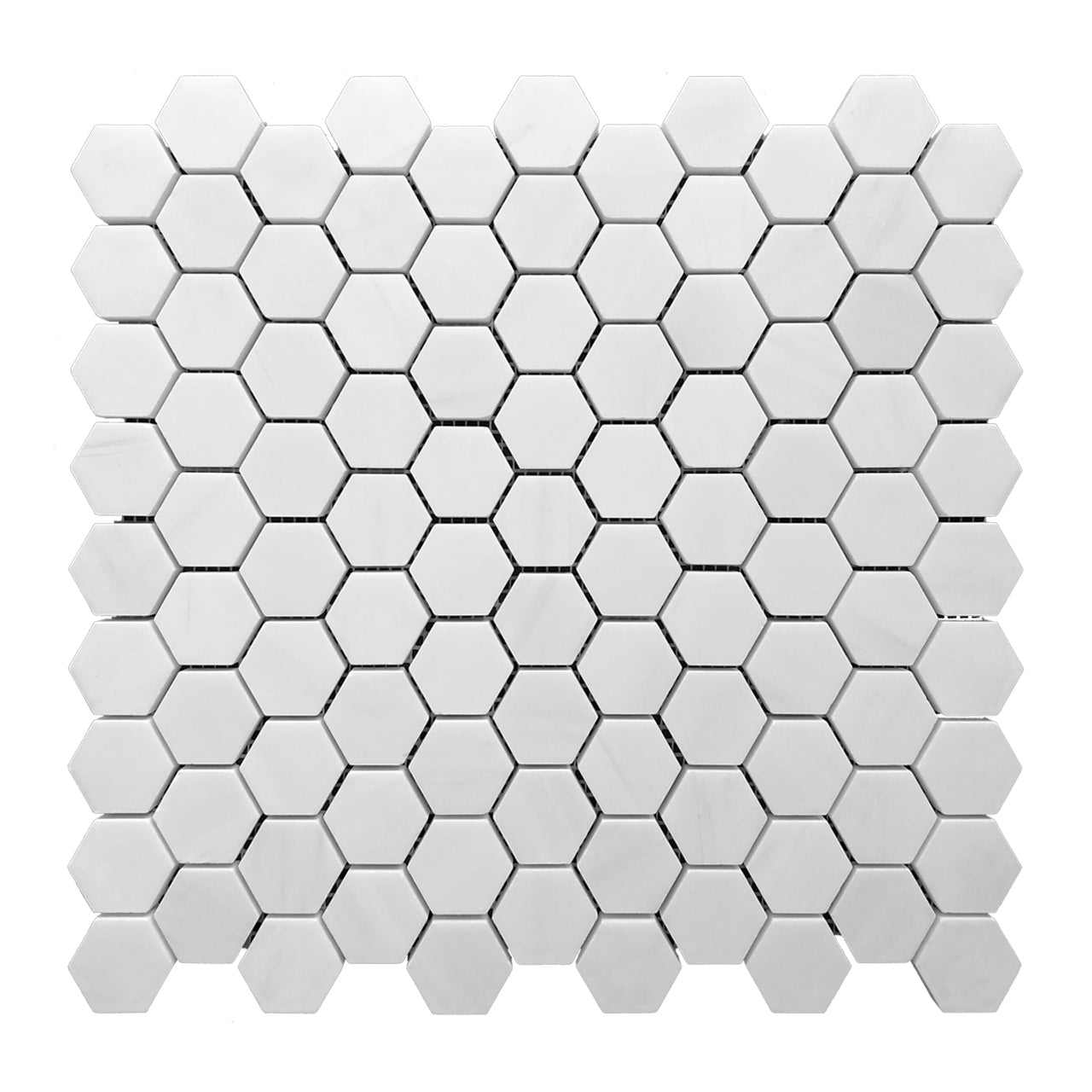 Bianco Dolomite Marble 1" Hexagon Mosaic Tile Polished