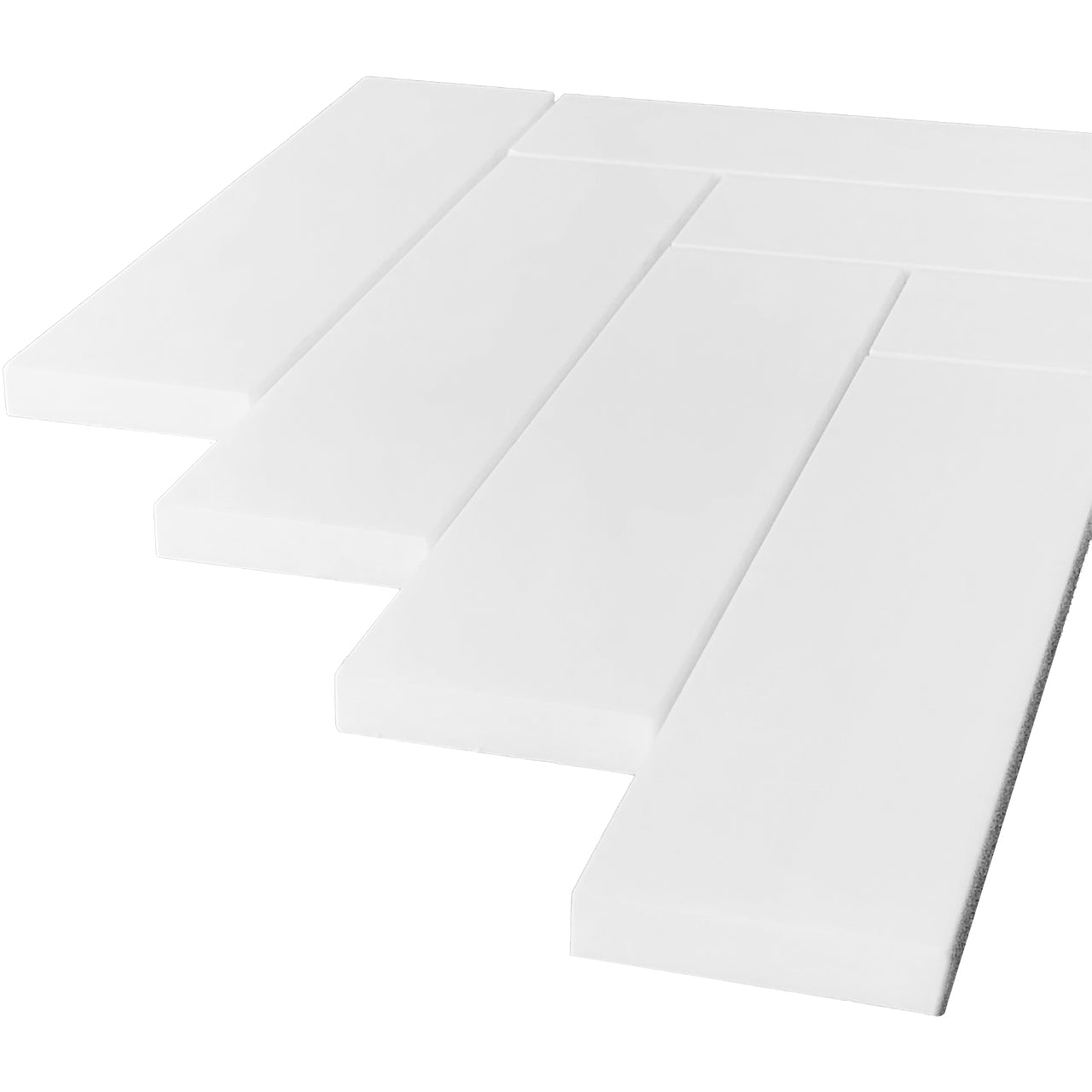 Bianco Dolomite Marble 2" x 8" Herringbone Mosaic Tile Honed