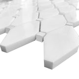 Bianco Dolomite Marble Long Octagon Rhomboid Mosaic Tile Polished