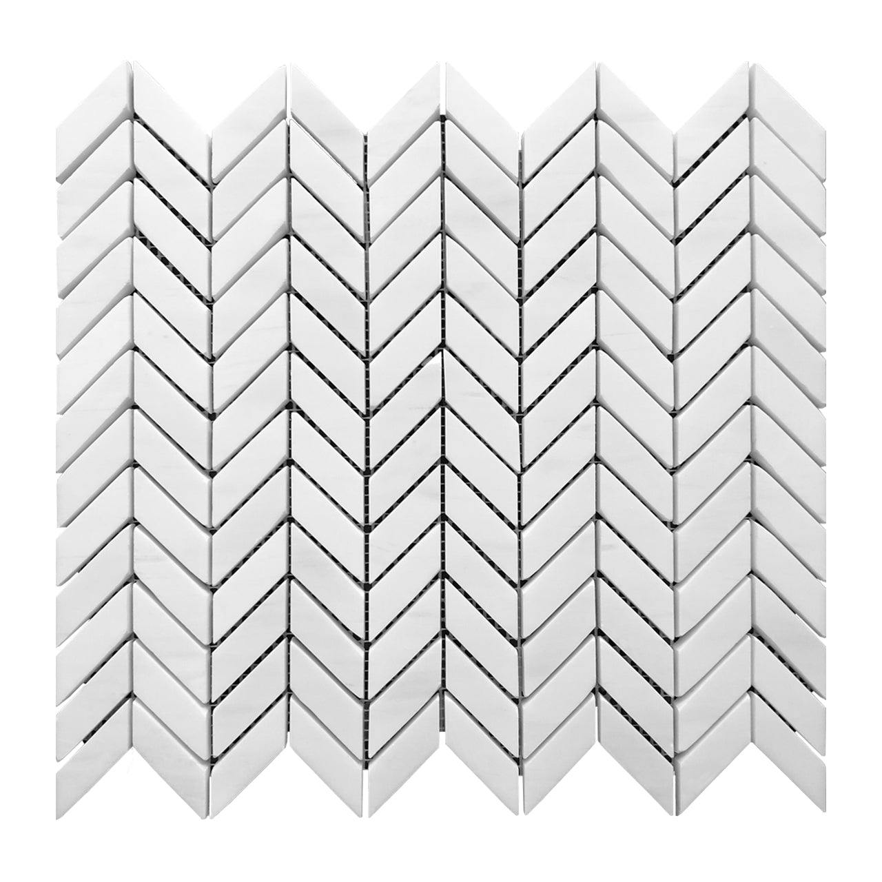 Bianco Dolomite Marble Mini Chevron Mosaic Tile Honed