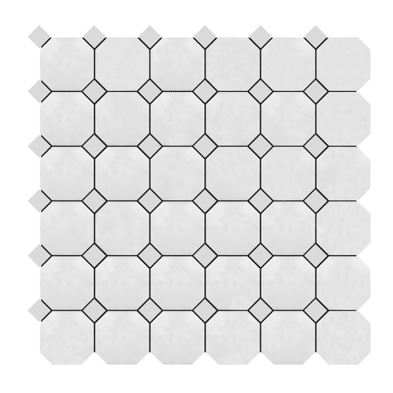Bianco Dolomite Marble Octagon Mosaic Tile Honed