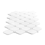 Bianco Dolomite Marble Long Octagon Rhomboid Mosaic Tile Polished