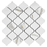 Calacatta Gold Italian Marble Arabesque Baroque Lantern  Mosaic Tile Honed