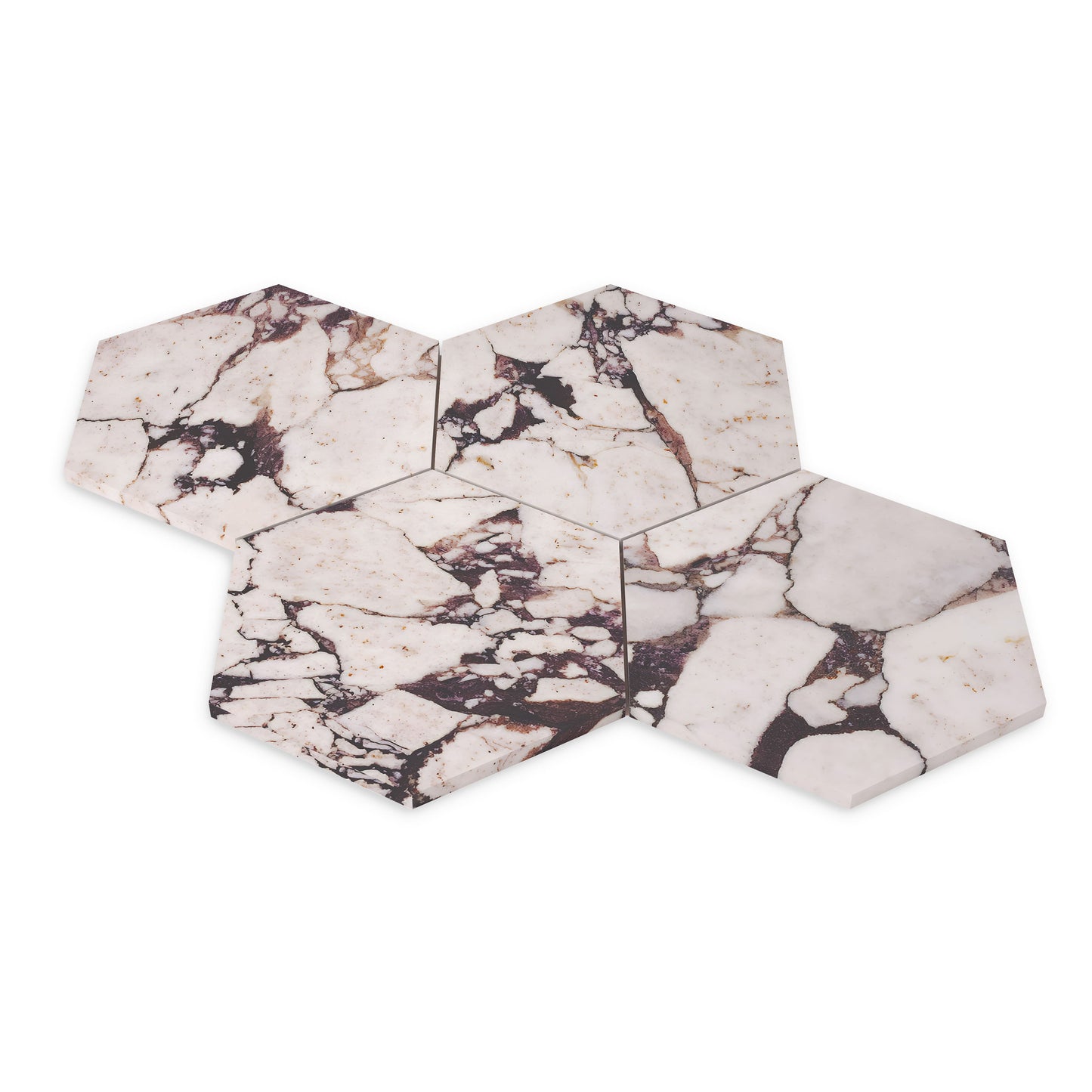 Calacatta Viola Marble 7" Hexagon Mosaic Tile Polished