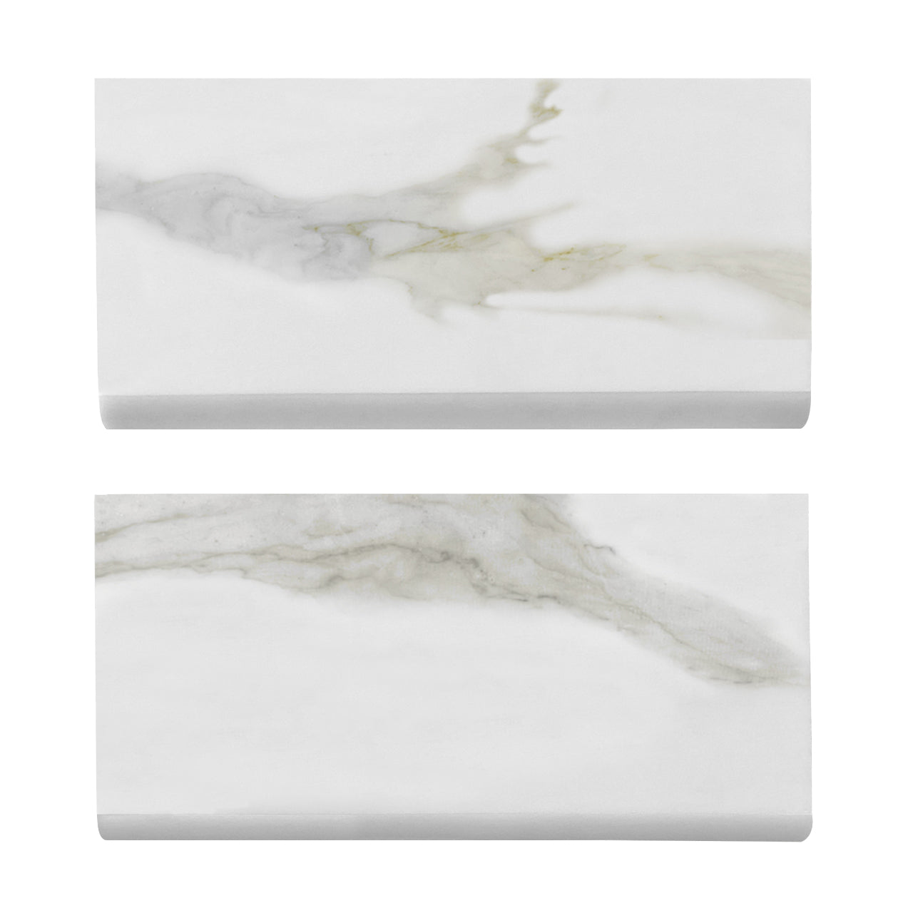 Calacatta Gold Italian Marble 3" x 6" Bullnose Trim Tile Polished
