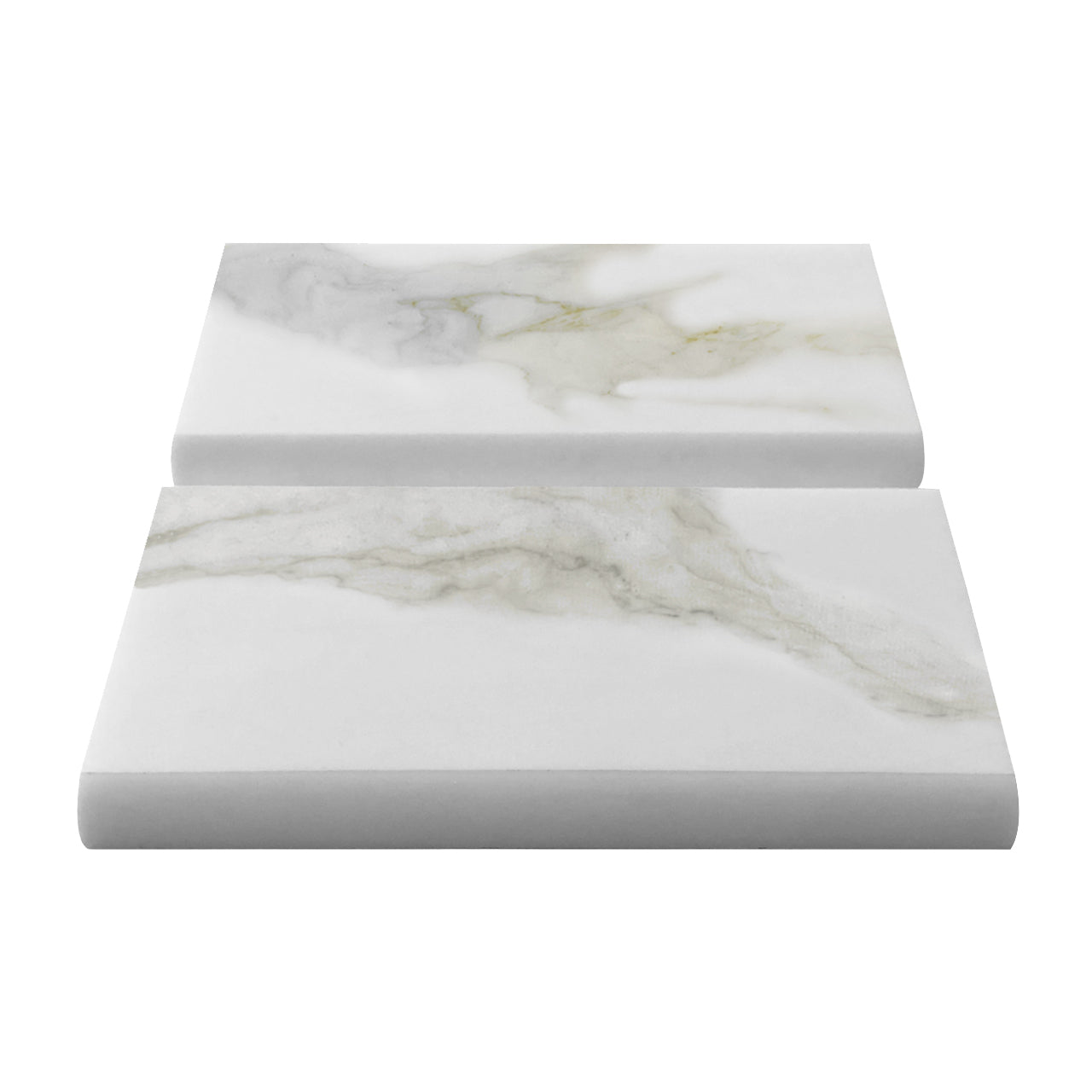 Calacatta Gold Italian Marble 3" x 6" Bullnose Trim Tile Honed