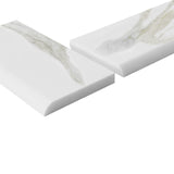 Calacatta Gold Italian Marble 3" x 6" Bullnose Trim Tile Polished