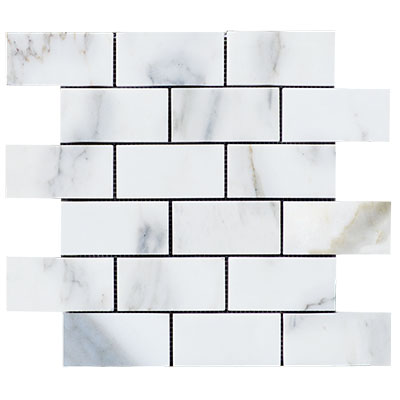 Calacatta Gold Italian Marble 2x4 Subway Mosaic Tile Honed
