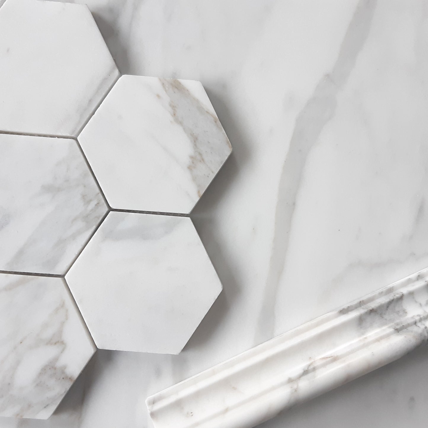 Calacatta Gold Italian Marble Crown Molding Honed