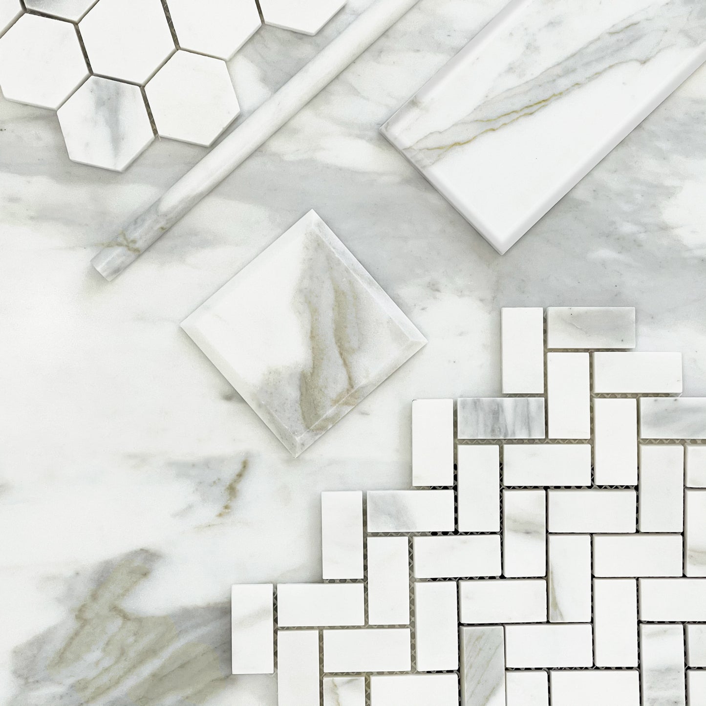 4x12 Calacatta Gold Italian Marble Wide Bevel Subway Tile Honed