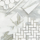4x12 Calacatta Gold Italian Marble Wide Bevel Subway Tile Honed