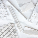 Calacatta Gold Italian Marble Diamond Mosaic Tile Honed