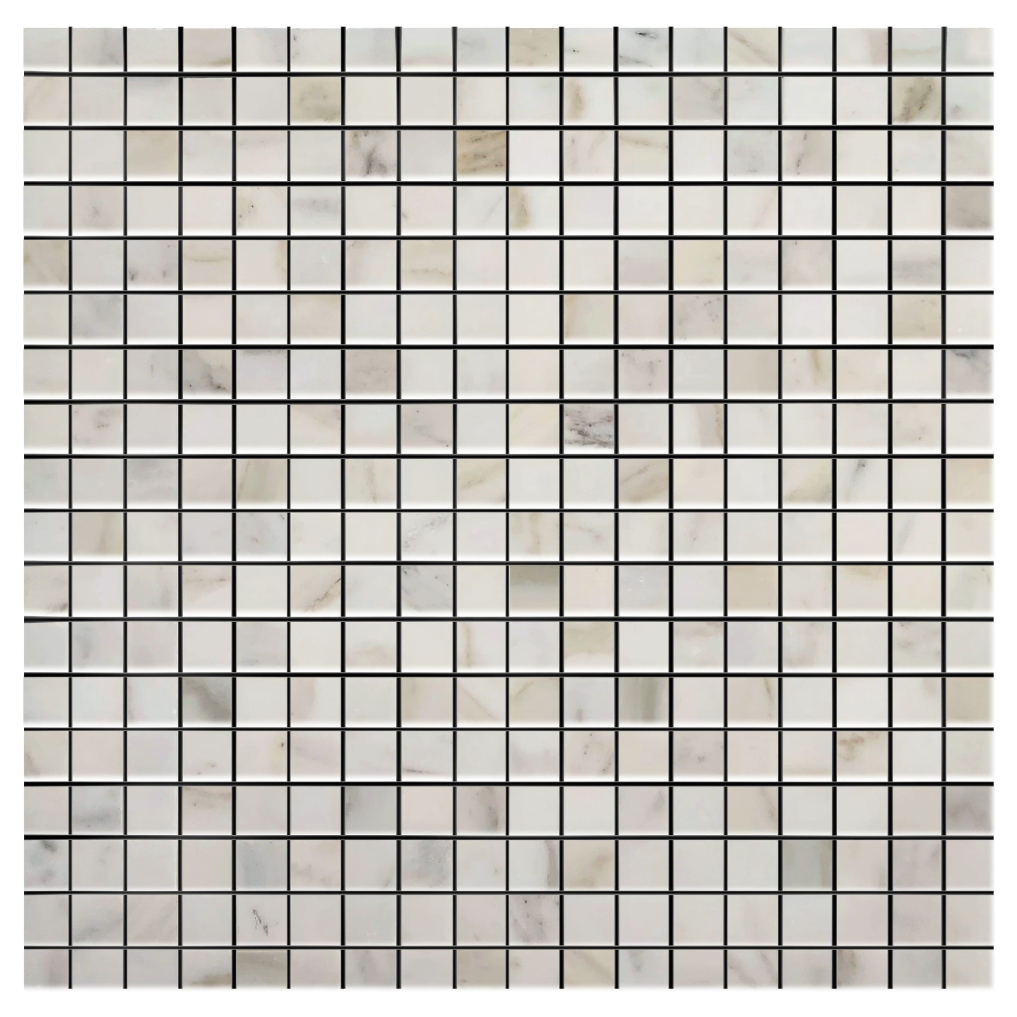 Calacatta Gold Marble 5/8x5/8 Mosaic Tile Honed