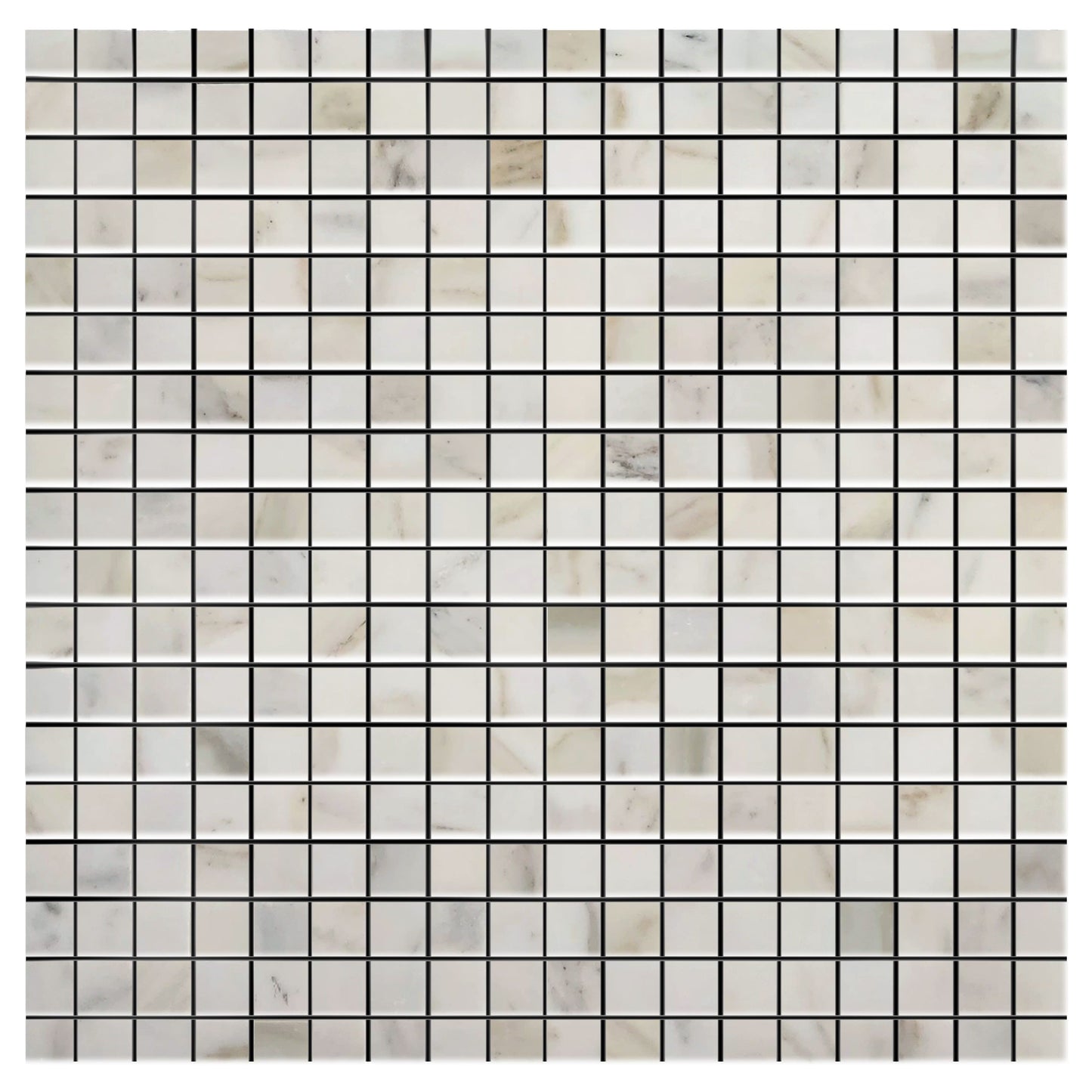 Calacatta Gold Marble 5/8x5/8 Mosaic Tile Polished