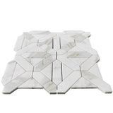 Calacatta Gold Italian Marble Geometrica Mosaic Tile Honed