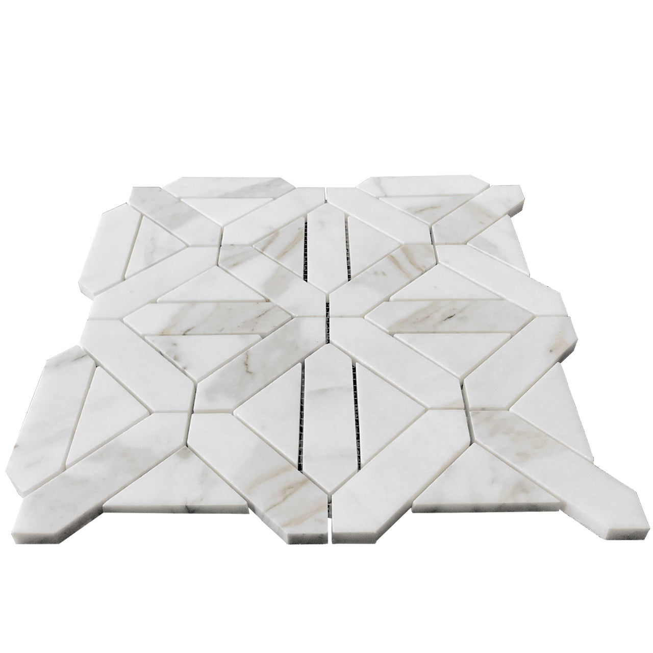 Calacatta Gold Italian Marble Geometrica Mosaic Tile Honed
