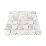 Calacatta Gold Marble Octagon Mosaic Tile Honed