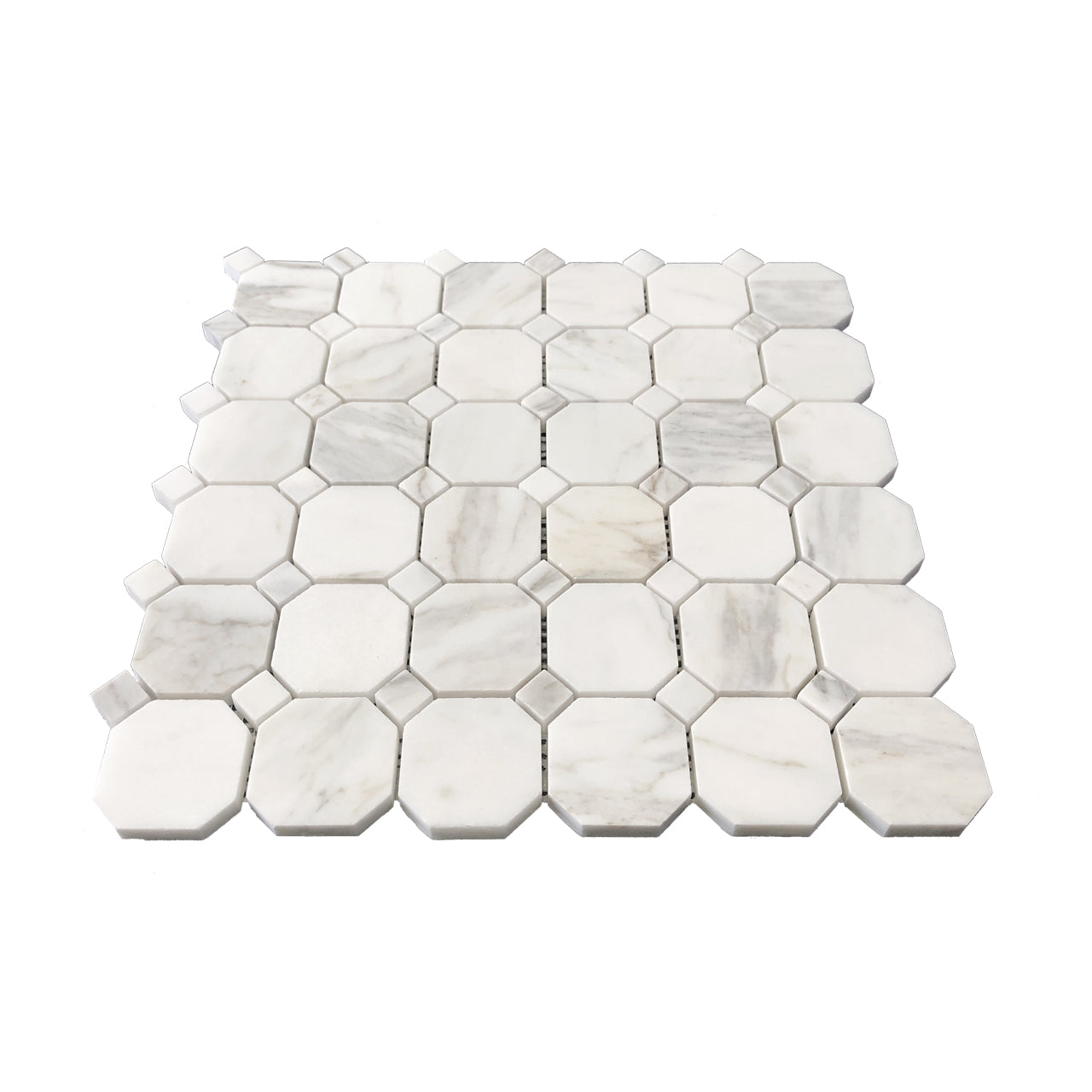 Calacatta Gold Marble Octagon Mosaic Tile Honed