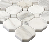 Calacatta Gold Marble Octagon Mosaic Tile Honed