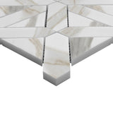Calacatta Gold Italian Marble Geometrica Mosaic Tile Honed