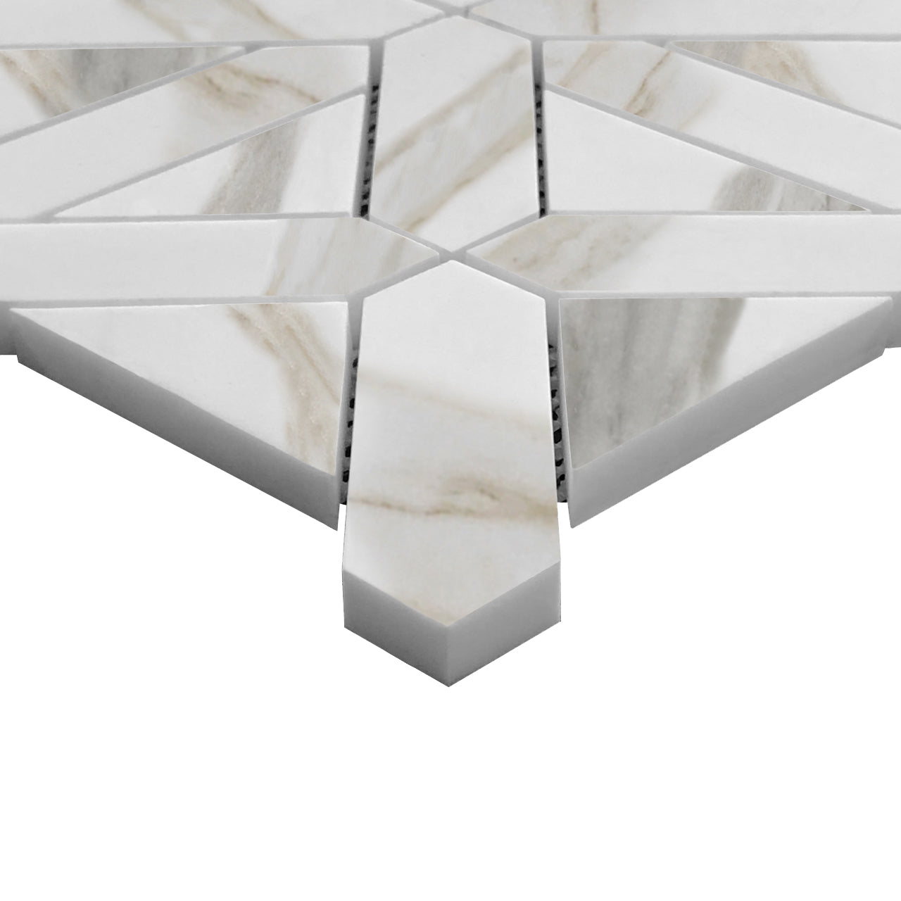 Calacatta Gold Italian Marble Geometrica Mosaic Tile Honed