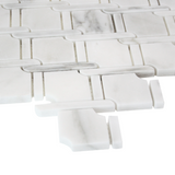 Calacatta Gold Marble Marbella Lynx Rope Design with Calacatta Gold Strips Mosaic Tile Polished