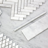Carrara White Italian Marble Bullnose Pencil Molding Honed